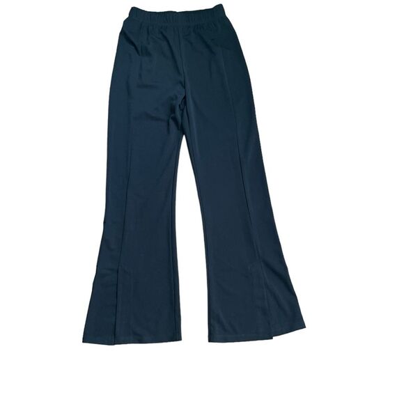 Women's Elastic High Waist Split Hem Flare Leg Long Pants Leggings M Black - Picture 5 of 9